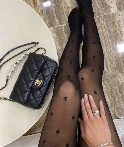 pink chanel tights|Chanel style tights.